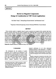 Review on Magnetic Components: Design &amp; Consideration in VHF Circuit Applications