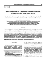 Design Considerations for a Distributed Generation System Using a Voltage-Controlled Voltage Source Inverter