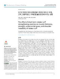 The effect of short-term rotator cuff strengthening exercise on muscle thickness, strength, subacromial space, and shoulder instability of rotator cuff
