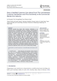 Does a Satisfied Customer Care about Price? The Link between Customer Satisfaction and Price Sensitivity in the Commercial Martial Arts Industry