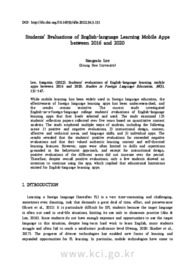 Students’ Evaluations of English-language Learning Mobile Apps between 2016 and 2020