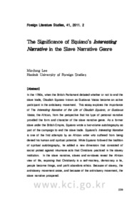 The Significance of Equiano’s Interesting Narrative in the Slave Narrative Genre