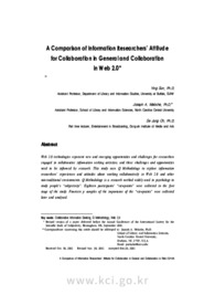 A Comparison of Information Researchers’ Attitude for Collaboration in General and Collaboration in Web 2.0