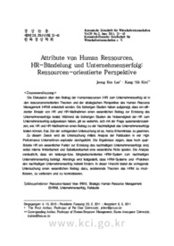 Attribute von Human Ressourcen, HR-Bündelung und Unternehmenserfolg: Ressourcen-orientierte Perspektive