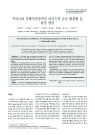 우리나라 생활안전영역의 비의도적 손상 발생률 및 발생 양상