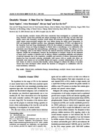 Oncolytic Viruses-A New Era for Cancer Therapy