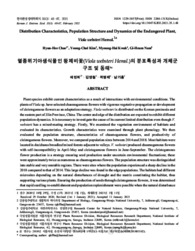 Distribution Characteristics, Population Structure and Dynamics of the Endangered Plant, Viola websteri Hemsl (Distribut..
