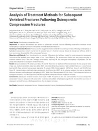 골다공증성 압박 골절에서 치료 방법에 따른 새로운 압박 골절의 분석 (Analysis of Treatment Methods for Subsequent Vertebral Fractures Following Osteop..