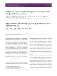 Draft genome sequence of lytic bacteriophage KP1 infecting bacterial pathogen Klebsiella pneumoniae