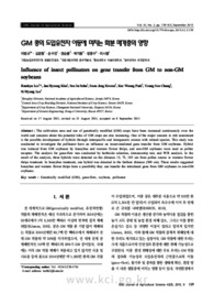 GM 콩의 도입유전자 이동에 미치는 화분 매개충의 영향 (Influence of insect pollinators on gene transfer from GM to non-GM soybeans)