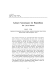 Leisure Governance in Transition:The Case of Taiwan