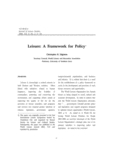 Leisure: A Framework for Policy