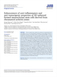 Enhancement of anti-inflammatory and anti-tumorigenic properties of 3D-spheroid formed mesenchymal stem cells derived fr..
