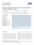 Effect of birth and lactation season on the growth of Korean Hanwoo calves