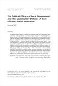 The Political Efficacy of Local Governments and the Community Welfare: A Costefficient Social Innovation