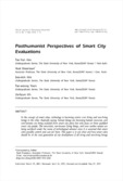 Posthumanist Perspectives of Smart City Evaluations