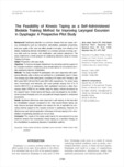 The Feasibility of Kinesio Taping as a Self-Administered Bedside Training Method for Improving Laryngeal Excursion in Dy..