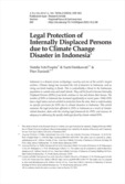 Legal Protection of Internally Displaced Persons due to Climate Change Disaster in Indonesia