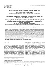 흄드실리카로부터 제조된 실리카졸의 분산인자 상관성 연구