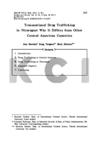 Transnational Drug Trafficking in Nicaragua: Why It Differs from Other Central American Countries