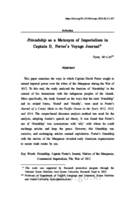 Friendship as a Metonym of Imperialism in Captain D. Porter’s Voyage Journal