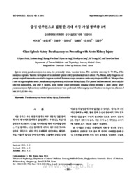급성 신부전으로 발현한 거대 비장 가성 동맥류 1예