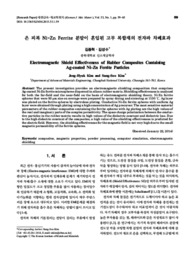 은 피복 Ni-Zn Ferrite 분말이 혼입된 고무 복합재의 전자파 차폐효과