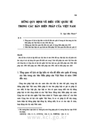 HỮNG QUY ĐỊNH VỀ ĐIỀU ƯỚC QUỐC TẾ TRONG CÁC BẢN HIẾN PHÁP CỦA VIỆT NAM