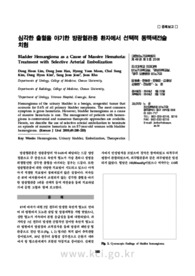 심각한 출혈을 야기한 방광혈관종 환자에서 선택적 동맥색전술 치험
