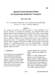 Upwind Finite Element Model for Suspended Sediment Transport