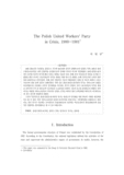 The Polish United Workers' Party in Crisis, 1980-1981