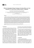 Effect of Atomospheric Plasma Treatment of Carbon Fibers on Crack Resistance of Carbon Fibers-reinforced Epoxy Composites