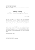 Songwriting as Therapy with Pediatric Patients Undergoing Cancer Treatment