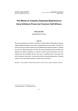 The Effects of Inclusive-Classroom Experience on Early Childhood Preservice Teachers’ Self-Efficacy