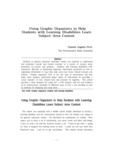 Using Graphic Oraganizers to Help Students with Learning Disabilities Learn Subject-Area Content