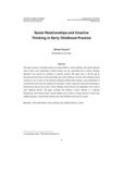 Social Relationships and Creative Thinking in Early Childhood Practice