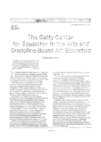 The Getty Center for Education in the Arts and Discipline-Based Art Education