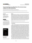Novel reforming of pyrolized fuel oil by electron beam radiation for pitch production