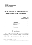 We can believe in the popularized effective schools formula for our high school?